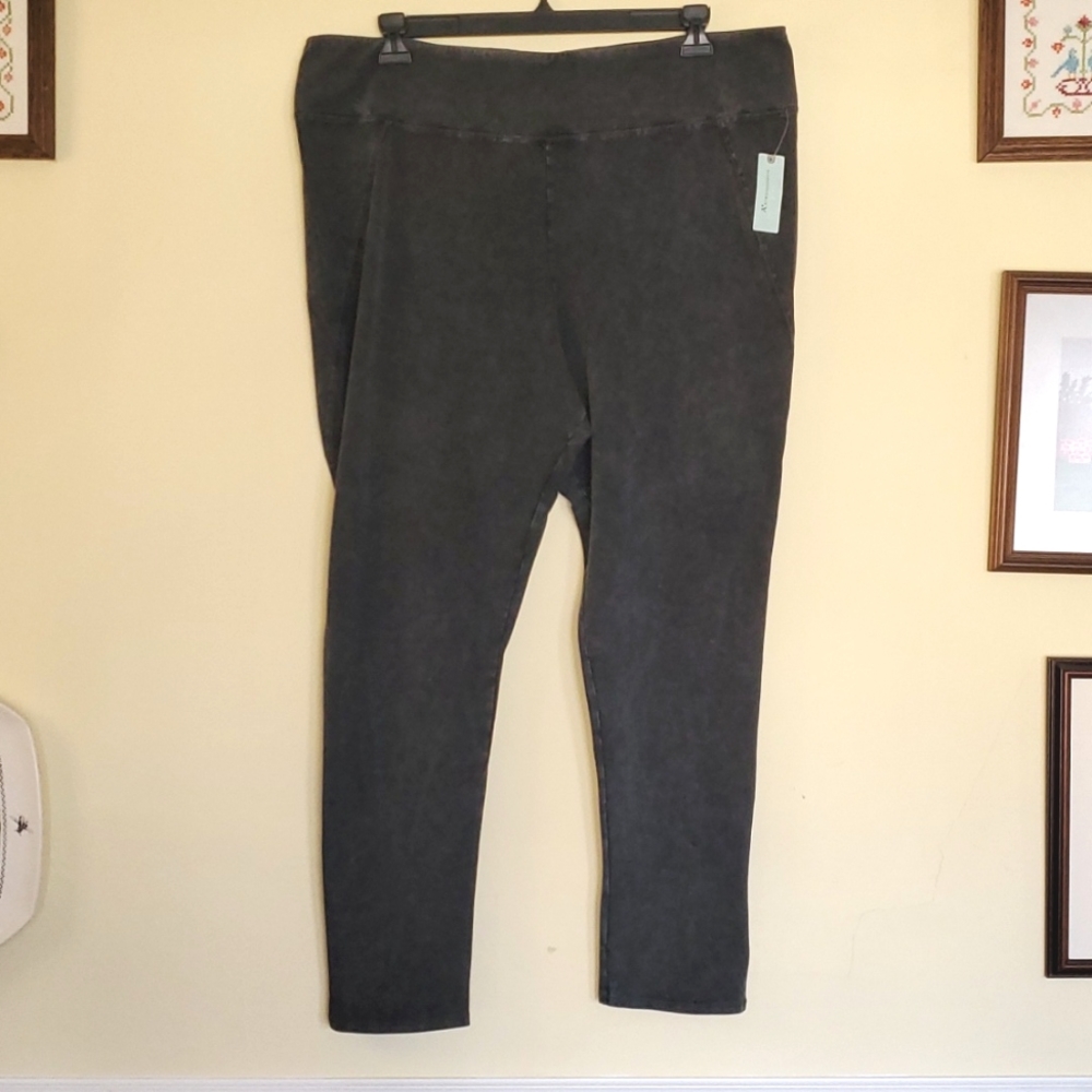 Anthropologie saturday sunday Washed Black Leggings Size 3X NWT